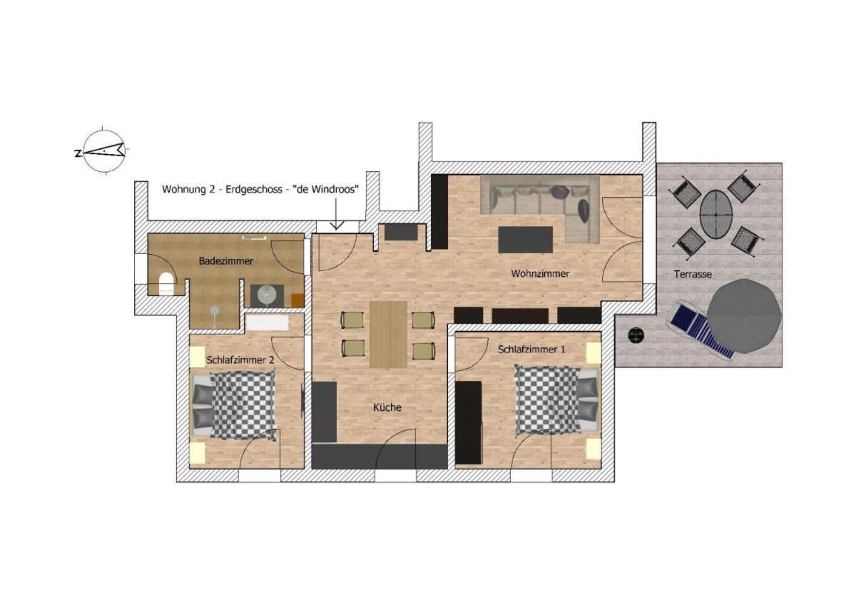 Ferienwohnung De Windroos Born Dış mekan fotoğraf